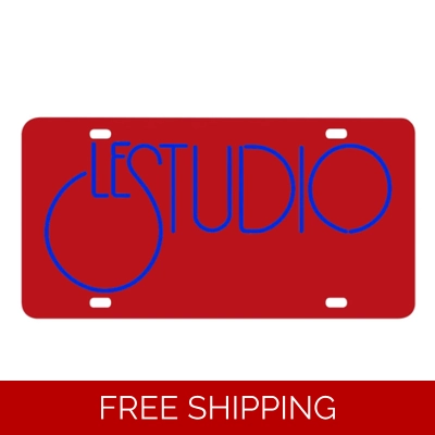 Le Studio License Plates Blue Logo